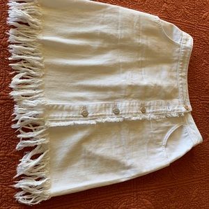 White denim Anthropologie skirt